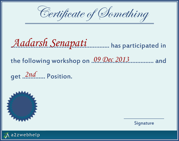 certificate Aadarsh