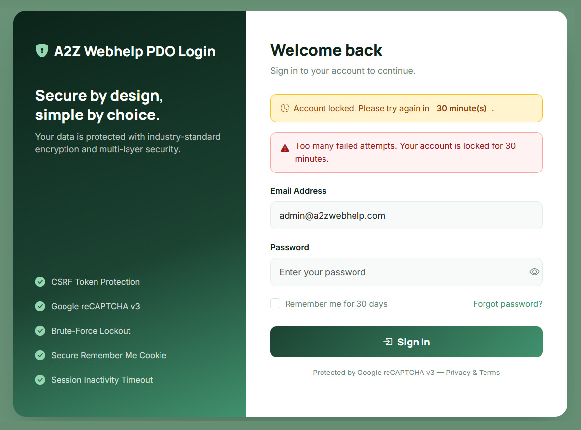 PHP PDO login error