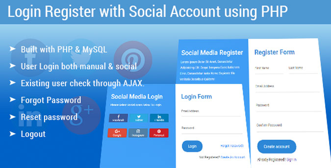 Social Media Login Register With Linked PHP code a2zwebhelp